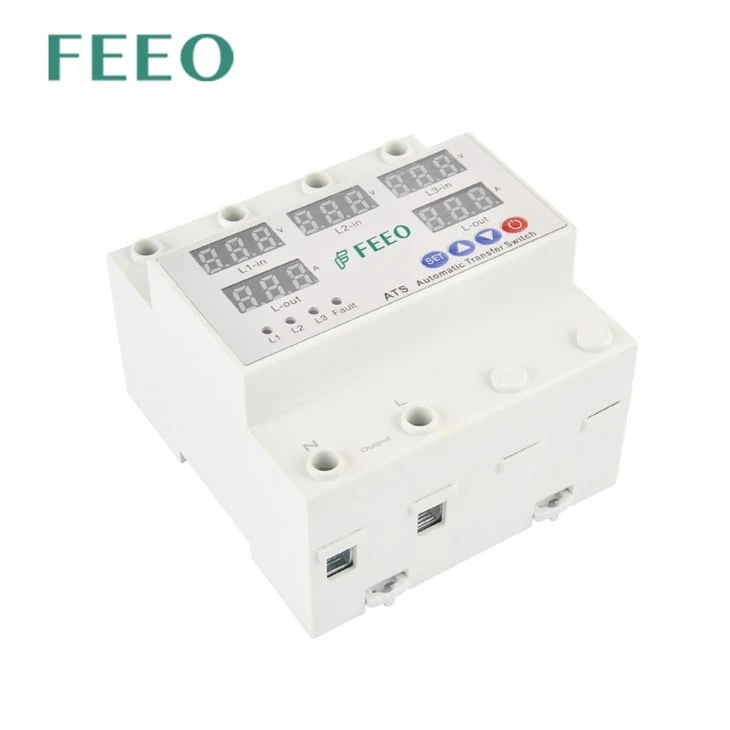 FEEO 220V ATS Controller Daul Power Changeover Automatic Transfer ATS Din Rail Switch 63A LED Indication For Operating Voltage best